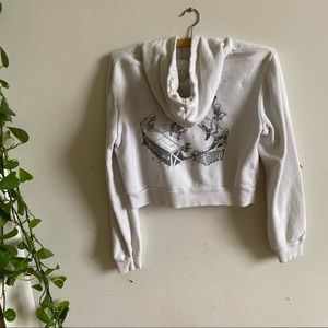 white cropped Santa Monica sweatshirt